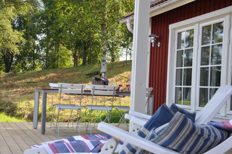 Terrass sommar i stuga Sjövillan, Säfsen.