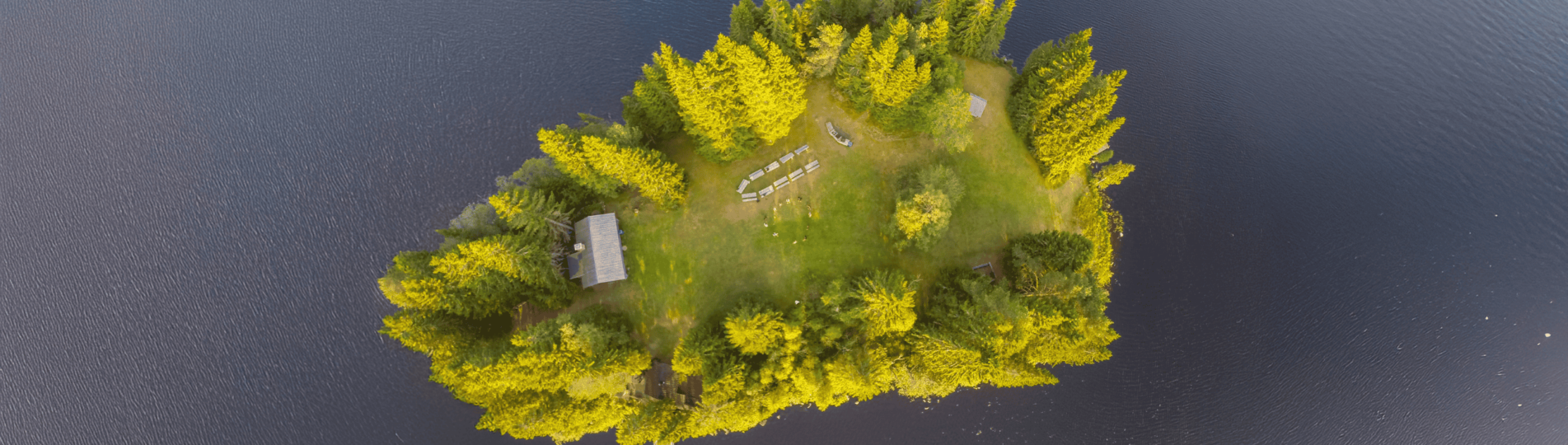 Fågelperspektiv över ön Gusserholmen